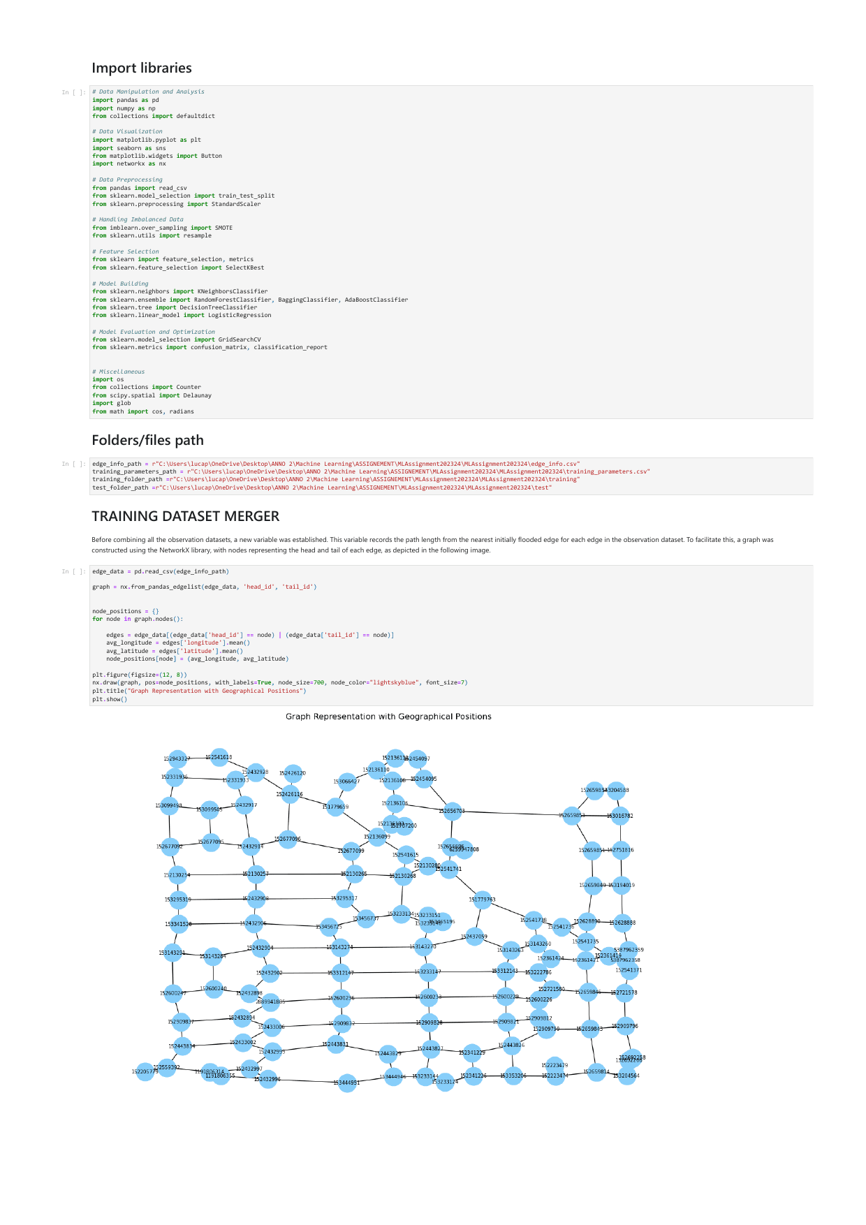 Machine Learning prediction of flood events